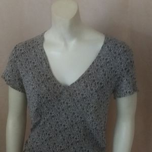 A Pea In The Pod Maternity Shirt Top 100% Silk Large Flowers Brown Lined